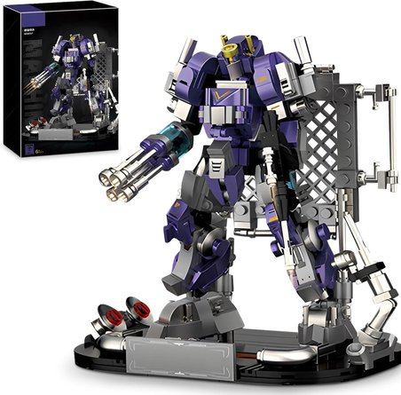 Transformers Benzeri Mor Maket Robot Seti 456 Parça Hareketli Eklemli Standlı Oyuncak Seti