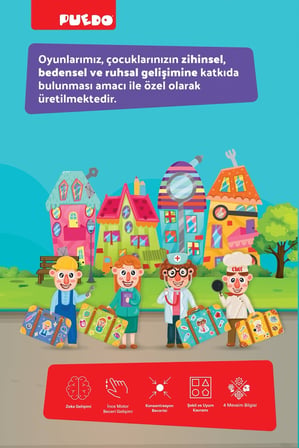 Puedo Meslekler Cırtlı Eşleştirme Oyunu Eva Çantalı Eğitici Oyuncak 3+ 36 Parça Set