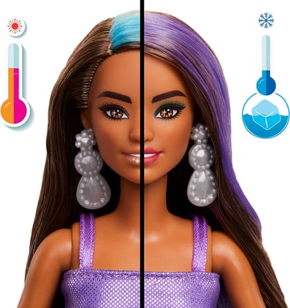 Barbie Parti Paketi Bebek Ve Aksesuarlar, Muhteşem Parti Serisi, Renk Değişimi Dahil 10 Sürpriz, Mor