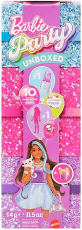 Barbie Parti Paketi Bebek Ve Aksesuarlar, Muhteşem Parti Serisi, Renk Değişimi Dahil 10 Sürpriz, Mor