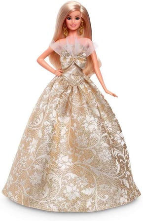 Barbie Signature Bebek, Gümüş Ve Altın Rengi Elbise Giyen Sarı Saçlı Barbie 2025 Mutlu Yıllar Bebeği