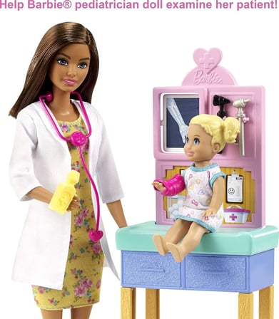 Barbie Bebek (30, 40) Ile Barbie Çocuk Doktoru Oyun Seti, Kahverengi Saçlı, 3 Yaş Ve Üzeri Için Gtn5