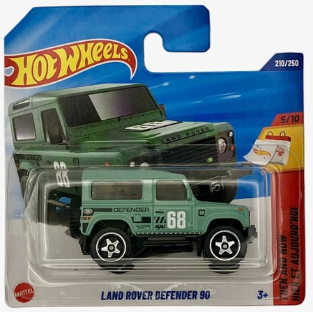 Hot Wheels Land Rover Defender 90, 2025 Model, Yeşil Renk, Die-Cast Metal Oyuncak Araba, 1:64 Ölçek,