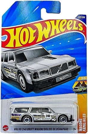 Hot Wheels Volvo 240 Drift Wagon (Jbb40) – Vagons Familiales Serie 3/5, 1:64 Model Araba, Volvo & Mi