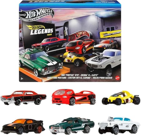 Hot Wheels 1:64 Ölçekli Metal Oyuncak Araba Ve Kamyonlar, Özel Süslemelere Sahip 6'Lı Hw Legends Ara