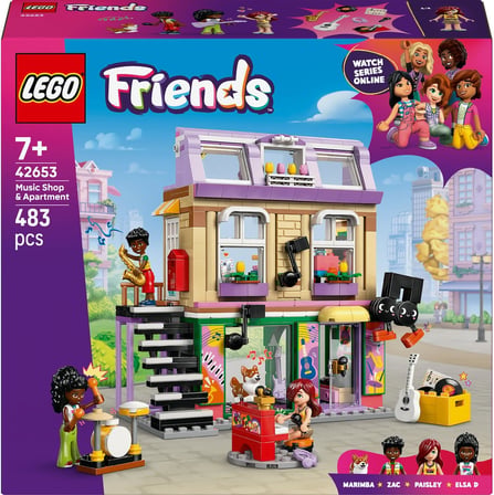 Lego Friends Müzik Mağazası Ve Daire 42653-7 Yaş Ve Üzeri Çocuklar Için 3 Mini Bebek İçeren Yaratıcı