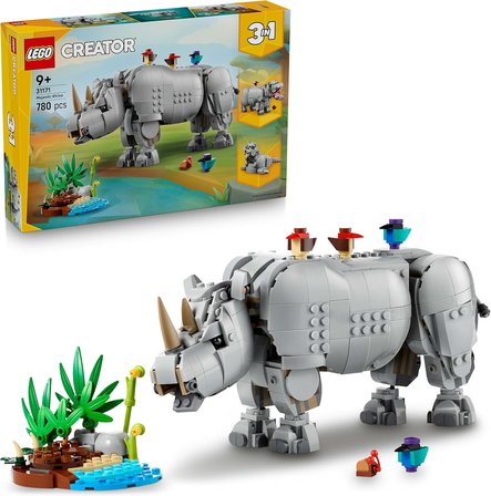 Lego Creator 3'Ü 1 Arada Muhteşem Gergedan Ile Kuşlar 31171 – 9 Yaş Ve Üzeri Çocuklar Için Gergedan,