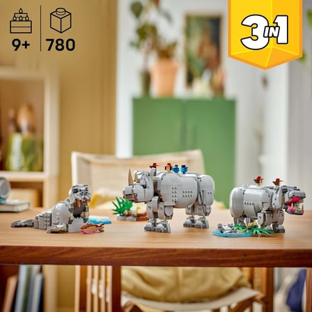 Lego Creator 3'Ü 1 Arada Muhteşem Gergedan Ile Kuşlar 31171 – 9 Yaş Ve Üzeri Çocuklar Için Gergedan,