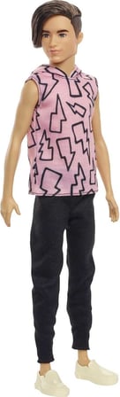 Barbie Ken Stylowy Lalka Koszulka Blyskawice Hbv27