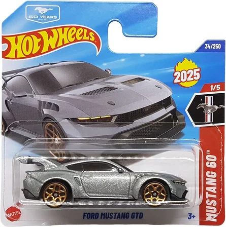 Hot Wheels - Ford Mustang Gtd - Mustang 60. 1/5 - Hyw19 - Kısa Kart - Gümüş Metalik - 60 Yıl - Matte