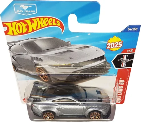 Hot Wheels - Ford Mustang Gtd - Mustang 60. 1/5 - Hyw19 - Kısa Kart - Gümüş Metalik - 60 Yıl - Matte