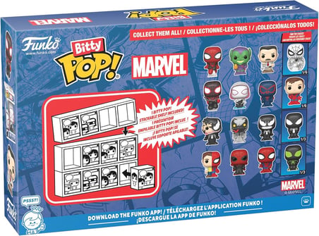 Funko Bitty Pop: Marvel - Spider-Man 4'Lü Paket Chase, Oyuncak Figür