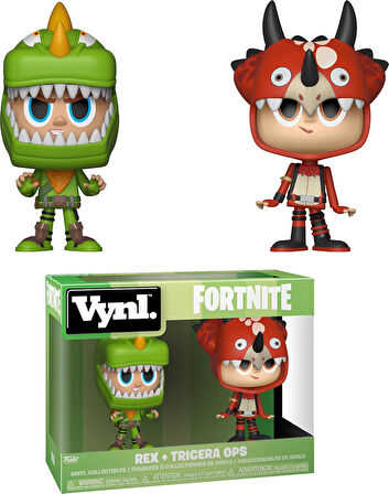 Funko 35273 Vynl 4Er-Pack Fortnite: Rex & Tricera Ops, Mehrfarbig