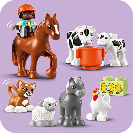 Lego Duplo Kasabası Çiftlikte Hayvanların Bakımı 10416-2 Yaş Ve Üzeri Çocuklar Için Oyuncak İnek, Ko