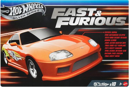 Hot Wheels Oyuncak Araba, Fast & Furious Temalı 10'Lu Paket, 1:64 Ölçekli, Özel Süslemelere Sahip, F