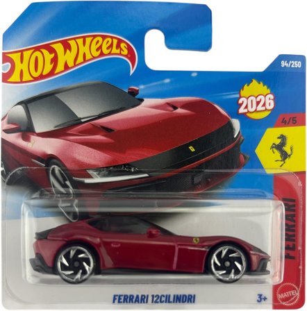 Hot Wheels Ferrari 12Cilindri - Ferrari 4/5 - Jjh41 - Kısa Kart - Kırmızı - Mattel 2026 (94/250) - L