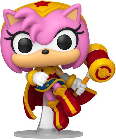 Funko Pop! Heroes: Jla & Sonic - Amy Rose As Wonder Woman - Sonic + Dc Comics - Koleksiyon Vinil Fig