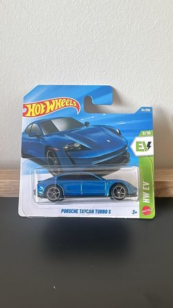 Hot Wheels Porsche Taycan Turbo S Hw Ev 34/250 Mavi | 1:64 Ölçek, Hw Ev Serisi 3/10