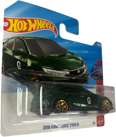 Hot Wheels 2018 Honda Civic Tip R [Yeşil] Gece Hız 3/10, 11/250-1:64 Ölçekli Diecast Oyuncak Araç