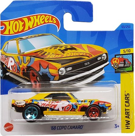 Hot Wheels - ´68 Copo Camaro - Hw Art Cars 5/10 - Hkh49 - Short Card - Gm - Comic Style - Mattel 202