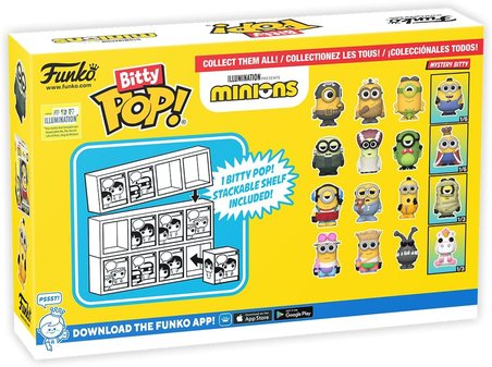 Funko Bitty Pop! Minions - Roller Skating Stuart 4Pk - Roller Skating Stuart, Pajama Bob, Kung Fu Ke