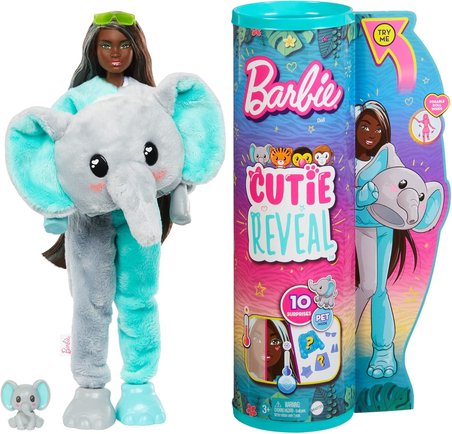Barbie Cutie Reveal Bebekler Barbie Tropikal Orman Serisi - Fil