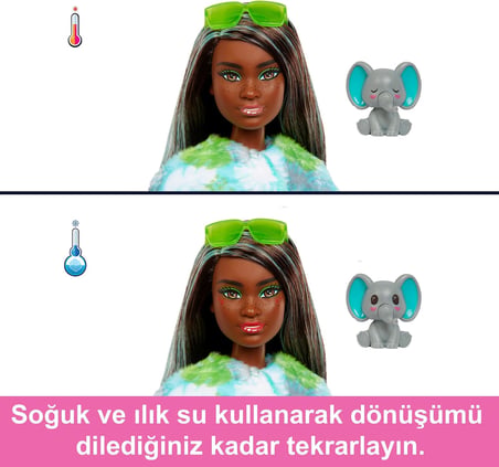 Barbie Cutie Reveal Bebekler Barbie Tropikal Orman Serisi - Fil