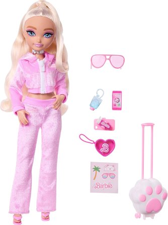 Barbie Dream Besties Malibu Weekend Outdoor, Pembe Sweatshirt Ve Parmak Arası Terlikli, Uzun Sarı Sa