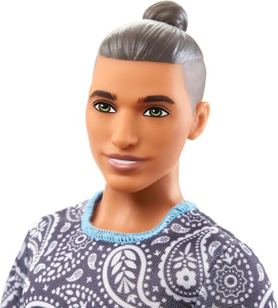 Barbie Ken Bebek, Çocuk Oyuncakları, Modacılar, Topuz İçinde Kahverengi Saç, Paisley Tee Ve Şort, Kı