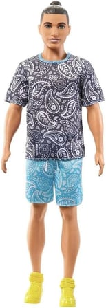 Barbie Ken Bebek, Çocuk Oyuncakları, Modacılar, Topuz İçinde Kahverengi Saç, Paisley Tee Ve Şort, Kı