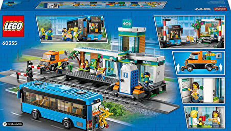 Lego® City Tren İstasyonu 60335-7 Yaş Ve Üzeri Çocuklar Için Demiryolu Kamyonu, Otobüs Ve Hemzemin G