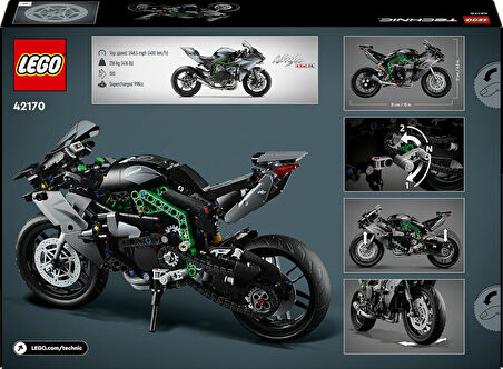 Lego Technic Kawasaki Ninja H2R Motosiklet 42170-10 Yaş Ve Üzeri Çocuklar Için Koleksiyonluk Yaratıc