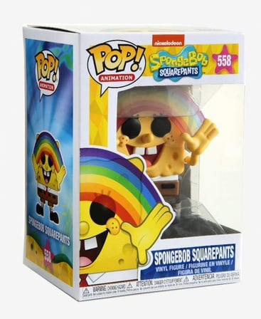 Funko 39552 Pop Vinyl Squarepants S3: Spongebob (Rainbow) Sammelbares Spielzeug, Mehrfarben