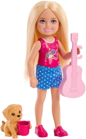 Barbie Chelsea Aile Ve Dostlar Doğa Maceraları Oyun Seti, Küçük Sarışın Bebek, Oyuncak Köpekçik Ve 5