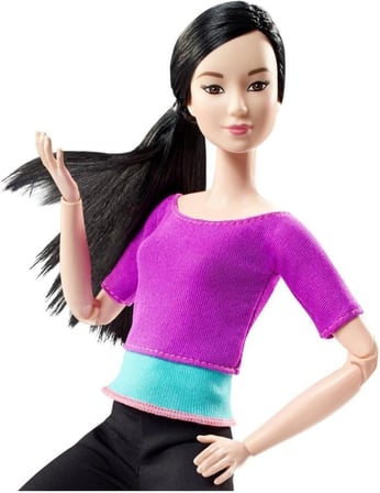 Barbie Sonsuz Hareket Bebeği, Siyah Saçlı - Siyah Taytlı, 22 Eklemli Oyuncak Bebek, 1316.216226