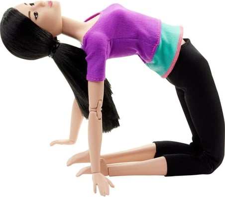 Barbie Sonsuz Hareket Bebeği, Siyah Saçlı - Siyah Taytlı, 22 Eklemli Oyuncak Bebek, 1316.216226