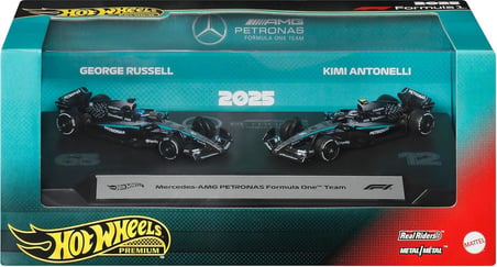 Hot Wheels Premium Formula 1 Oyuncak Arabalar, 2 Adet 1:64 Ölçekli Metal Mercedes Amg Petronas Formu