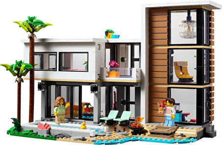 Lego Creator 3’Ü 1 Arada Modern Ev 31153 – 9 Yaş Ve Üzeri İçin 3 Katlı Şehir Binası Veya Orman Kulüb