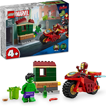 Lego Marvel Motosikletli Iron Man Ve Hulk 76287-4 Yaş Ve Üzeri Süper Kahraman Sevenler İçin Avengers