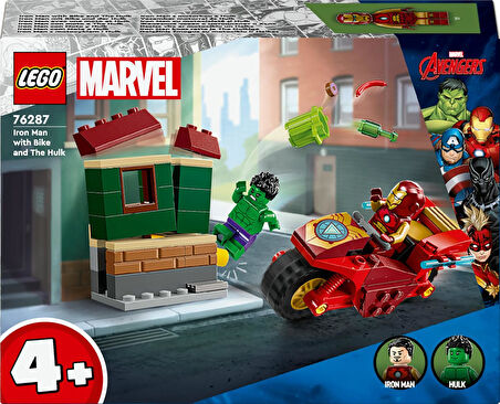 Lego Marvel Motosikletli Iron Man Ve Hulk 76287-4 Yaş Ve Üzeri Süper Kahraman Sevenler İçin Avengers