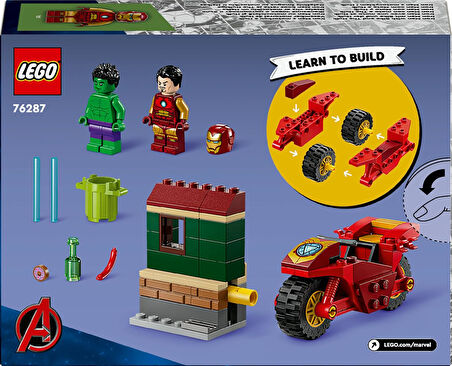 Lego Marvel Motosikletli Iron Man Ve Hulk 76287-4 Yaş Ve Üzeri Süper Kahraman Sevenler İçin Avengers