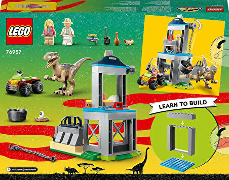 Lego® Jurassic World Velociraptor Kaçışı 76957-4 Yaş Ve Üzeri Çocuklar Için Yaratıcı Oyuncak Dinozor