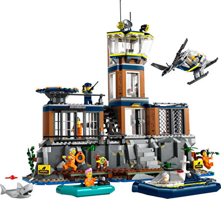 Lego City Polis Hapishane Adası 60419-7 Yaş Ve Üzeri Çocuklar Için Yaratıcı Polis Helikopteri İçeren