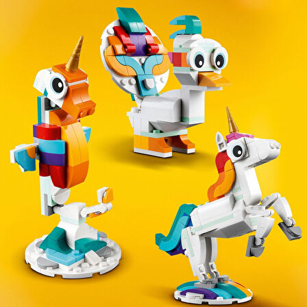 Lego Creator Sihirli Tek Boynuzlu At 31140-7 Yaş Ve Üzeri Çocuklar İçin Tek Boynuzlu At, Denizatı Ve