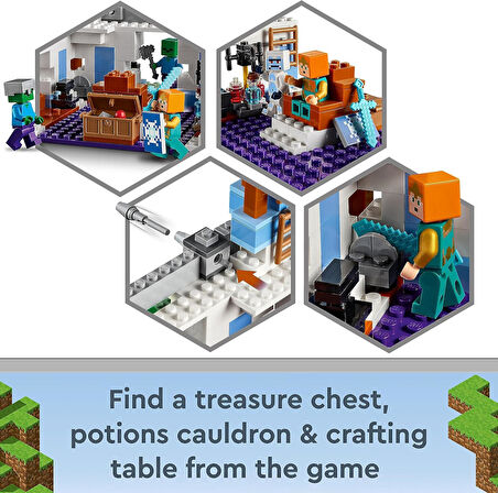 Lego® Minecraft® Buz Kalesi 21186-8 Yaş Ve Üzeri Çocuklar Için İskeletli Oyuncak Yapım Seti (499 Par