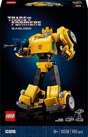 Lego Icons Transformers Bumblebee 10338, Yetişkinler İçin Koleksiyonluk Robot Aksiyon Figürü Yapım S