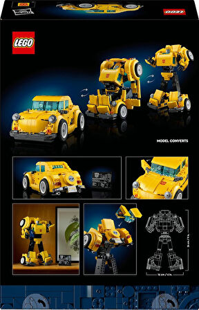 Lego Icons Transformers Bumblebee 10338, Yetişkinler İçin Koleksiyonluk Robot Aksiyon Figürü Yapım S