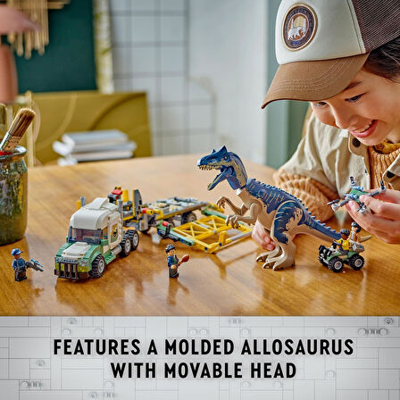 Lego Jurassic World Dinozor Görevleri: Allosaurus Taşıma Kamyonu 76966 – 8 Yaş Ve Üzeri Çocuklar Içi