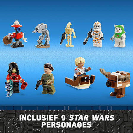 Lego® Star Wars™ Yılbaşı Takvimi 2023 75366-6 Yaş Ve Üzeri Star Wars Seven Çocuklar Için 9 Karakter 