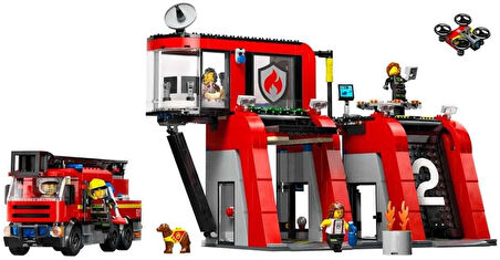 Lego City İtfaiye Kamyonlu İtfaiye Merkezi 60414-6 Yaş Ve Üzeri Çocuklar Için İtfaiye Garajı İçeren 